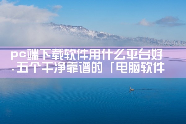 pc端下载软件用什么平台好