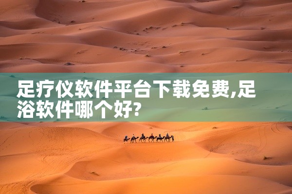 足疗仪软件平台下载免费
