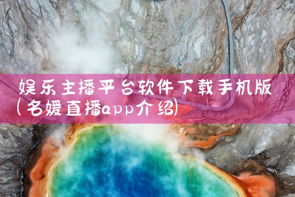 娱乐主播平台软件下载手机版
